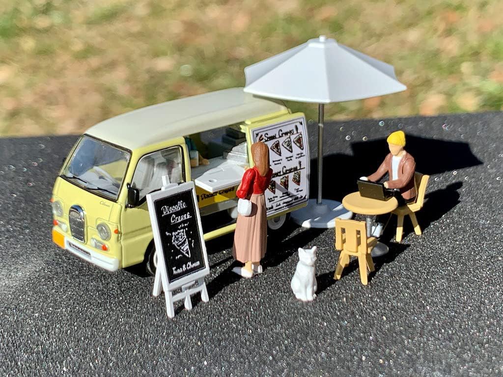 TOMYTEC 321613 1/64 Diocolle 64 #Car Snap 15a Crepe shop (Subaru Sambar Diaz Classic mobile sales car included) - BanzaiHobby