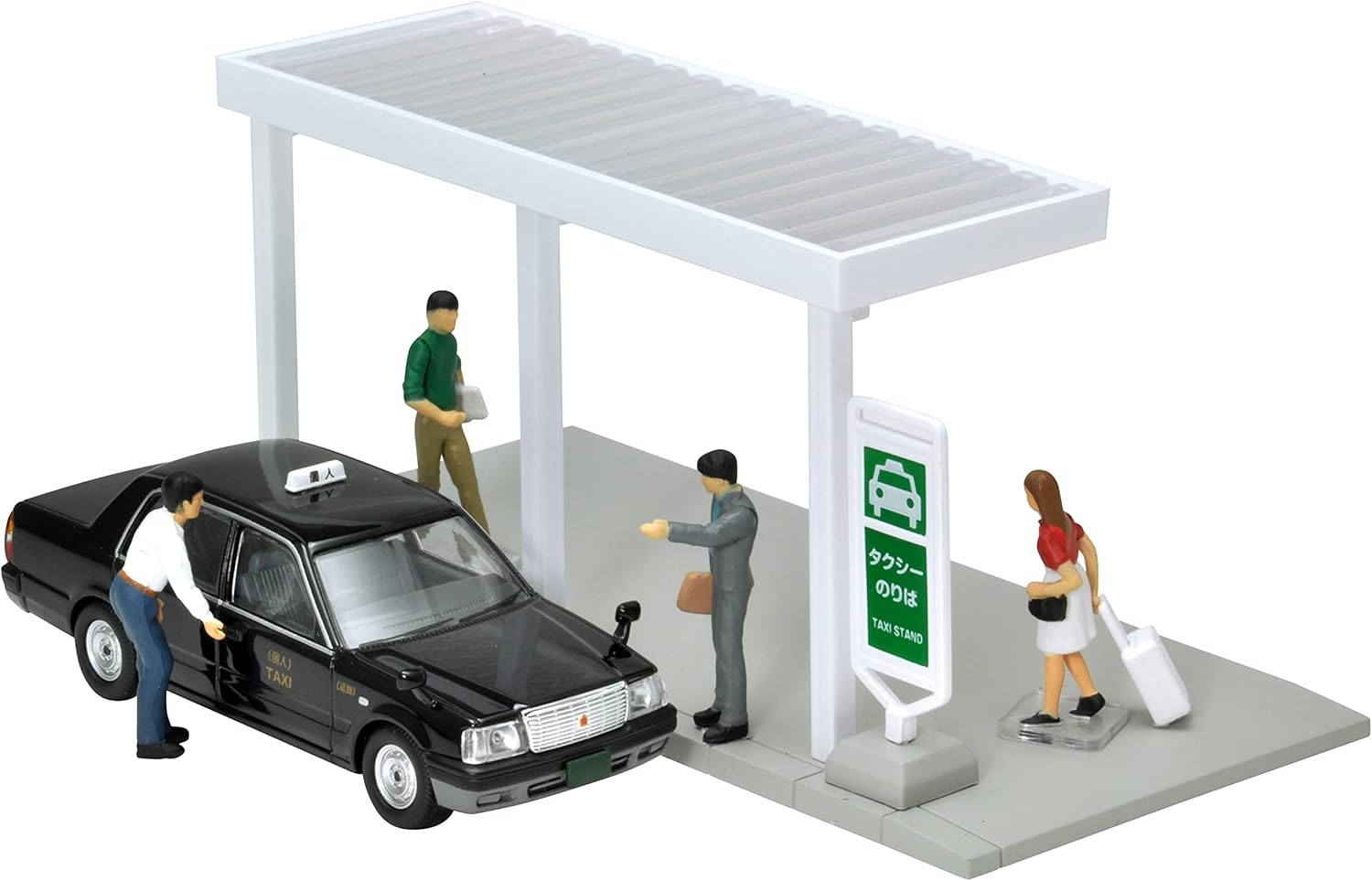 TOMYTEC 322825 1/64 Diocolle 64 #Car Snap 04b Taxi Stand (Toyota Crown Comfort Included) - BanzaiHobby