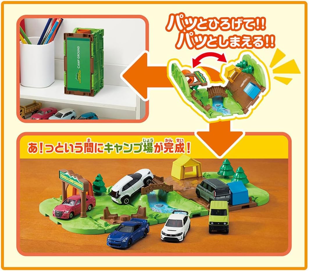 Tomica Town Let's Play at the Campground! Tomica Town 3D Layout Set