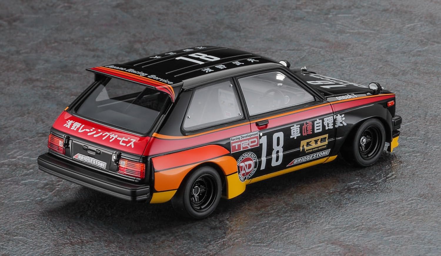 Hasegawa 20734 1/24 Asano Racing Service Starlet KP61 1982 Starlet Grand Cup Race Champion - BanzaiHobby