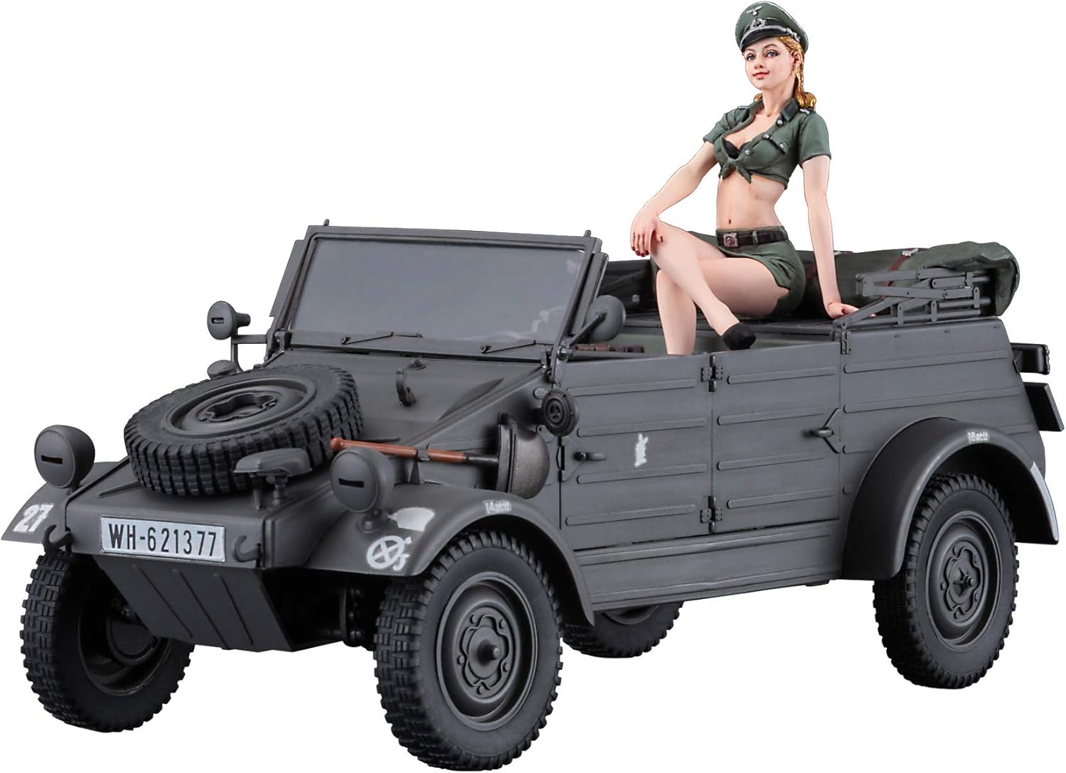 Hasegawa SP453 1/24 Pkw.K1 Cubelwagen Type 82 w/Blonde Girls Figure - BanzaiHobby