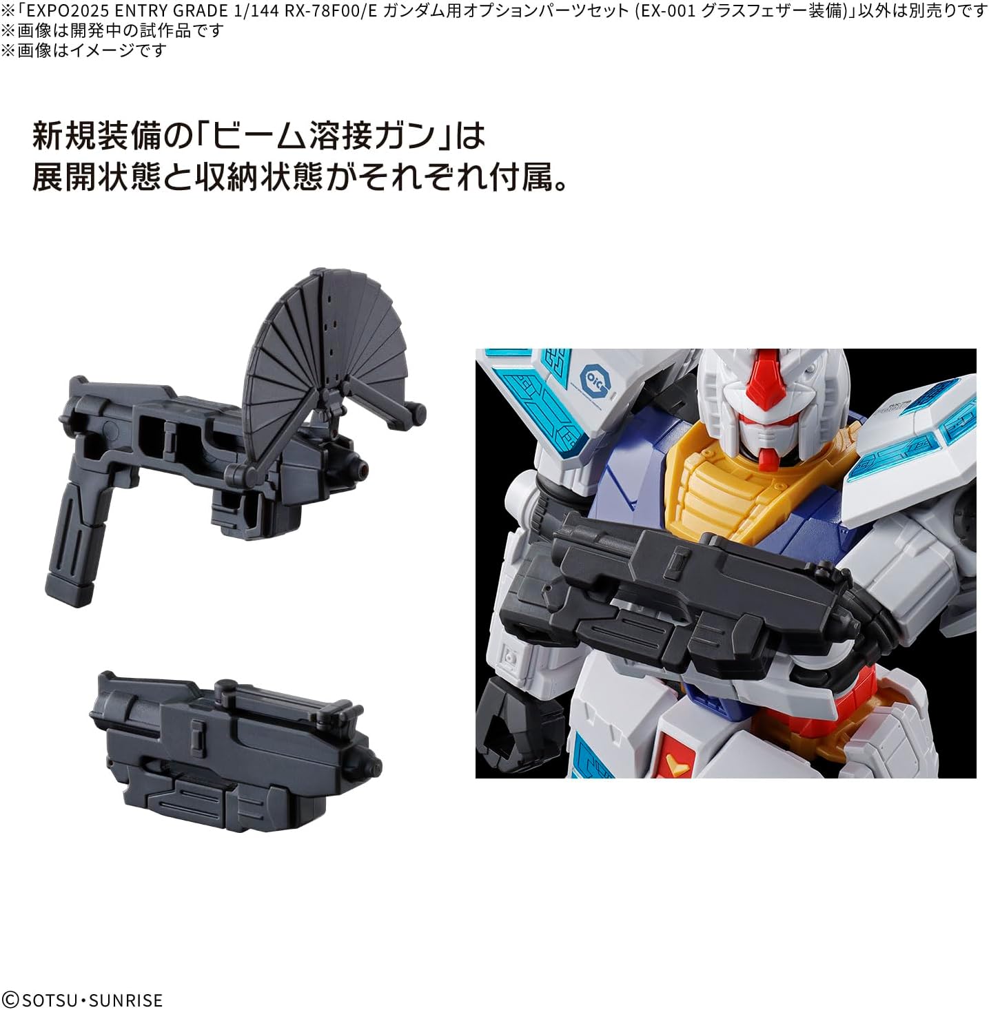 Bandai 1/144 EXPO2025 Entry Grade RX-78F00/E Gundam Optional Parts Set (EX-001 Glass Feather Unit) - BanzaiHobby
