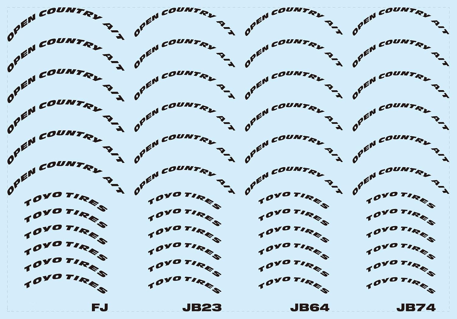 Fujimi DUP-46 1/24 White Lettering Decals (TOYO TIRES) - Fujimi Banzai Hobby