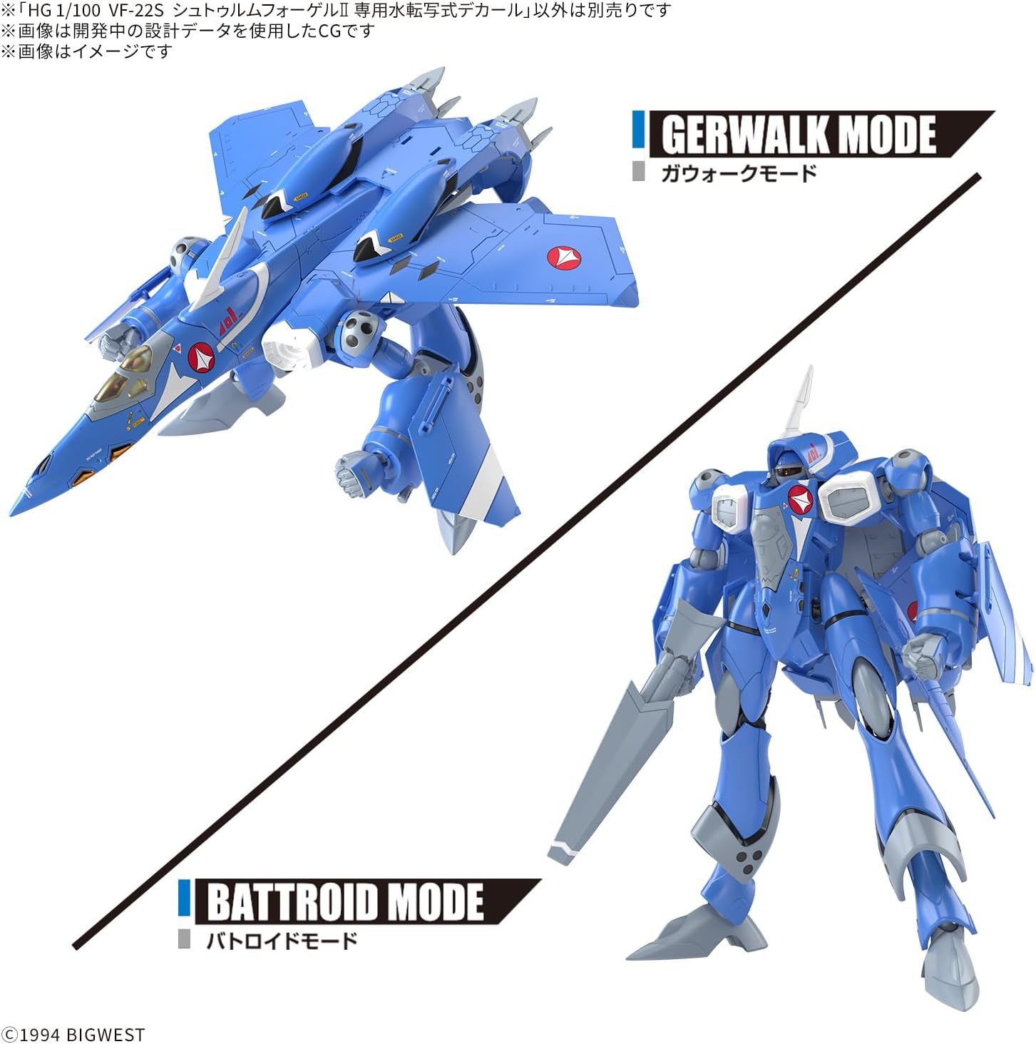 Bandai 1/100 HG VF-22S Sturmvogel II Water Transfer Decal - BanzaiHobby