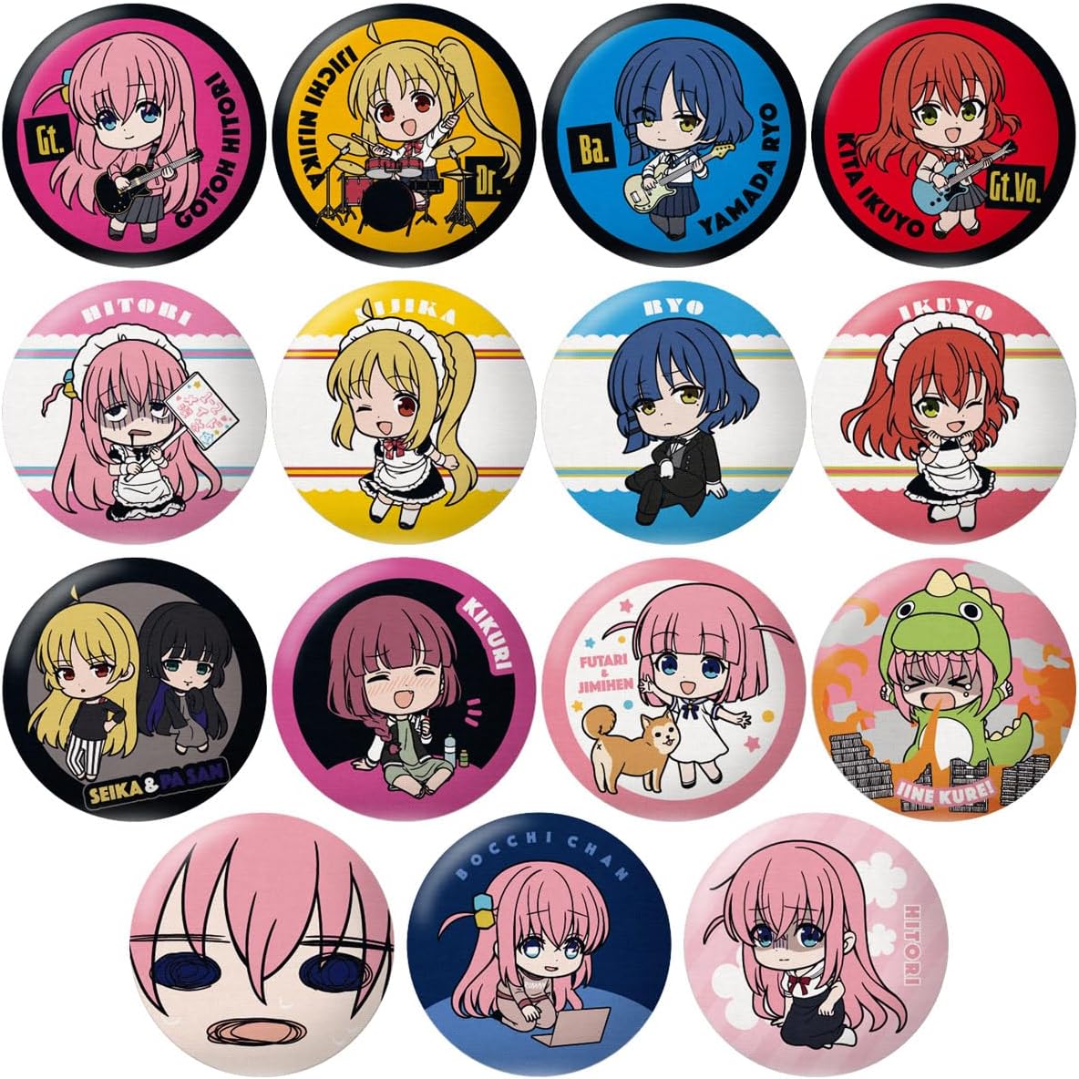 Bandai CAN BADGE COLLECTION Bocchi Za Rock! (set of 14) - BanzaiHobby