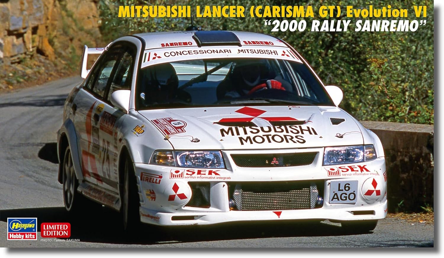 Hasegawa 20712 1/24 Mitsubishi Lancer (Charisma GT) Evolution VI 2000 Rally Sanremo (Car) - BanzaiHobby