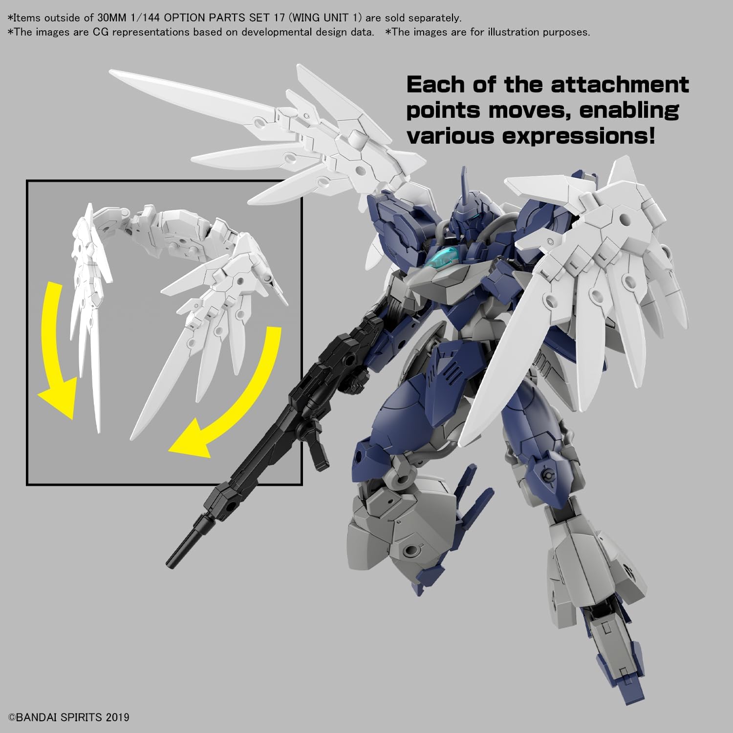 Bandai 30MM W031 1/144  Option Parts Set 17 (Wing Unit 1) - BanzaiHobby