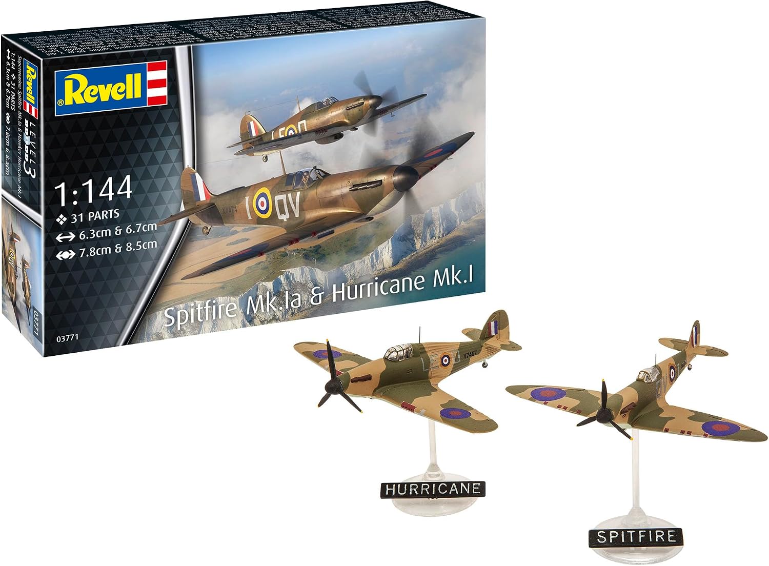 Hasegawa 03771 1/144 Supermarine Spitfire Mk.Ia & Hurricane Mk.I - Hasegawa Banzai Hobby