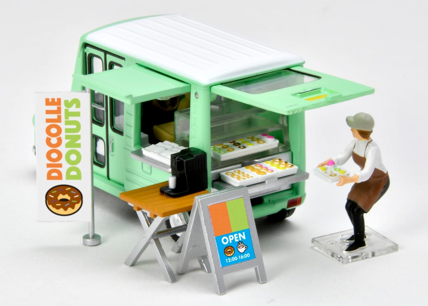 TOMYTEC 330578 1/64 Diocolle 64 #CarSnap 24a Donut Shop (with Daihatsu Mira Walk-Through Van) - BanzaiHobby