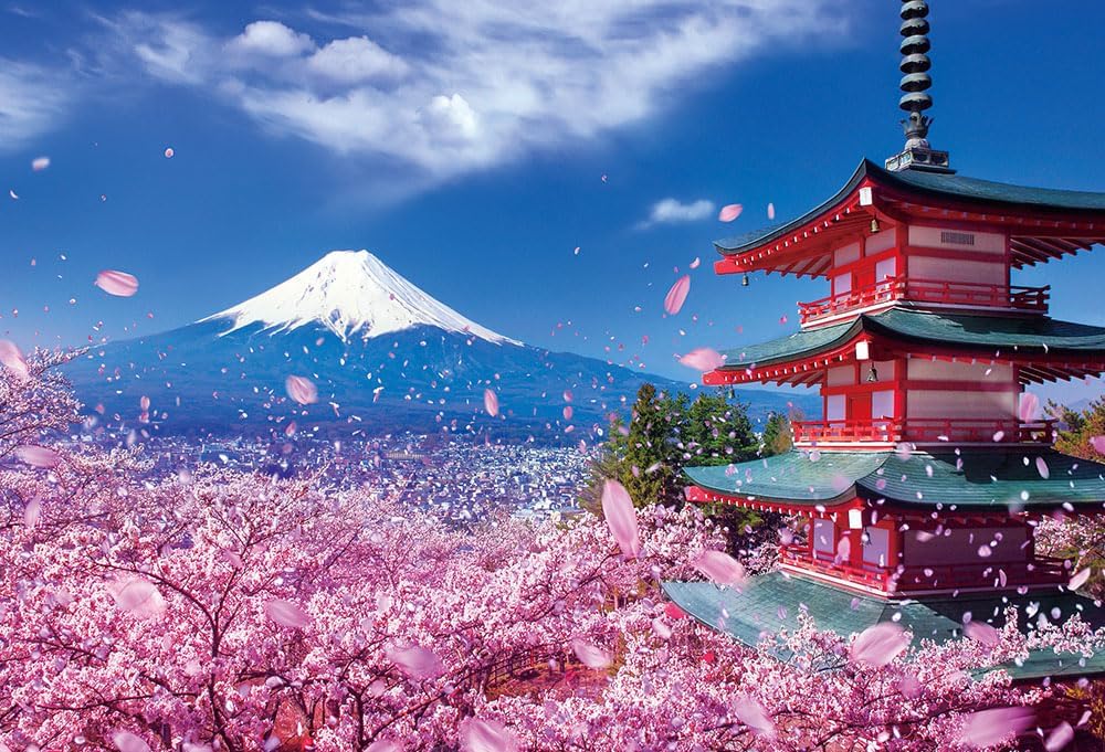 Beverly 300-057Mt. Fuji and cherry blossoms dancing at Sengen Shrine (cherry blossoms) Puzzle - BanzaiHobby
