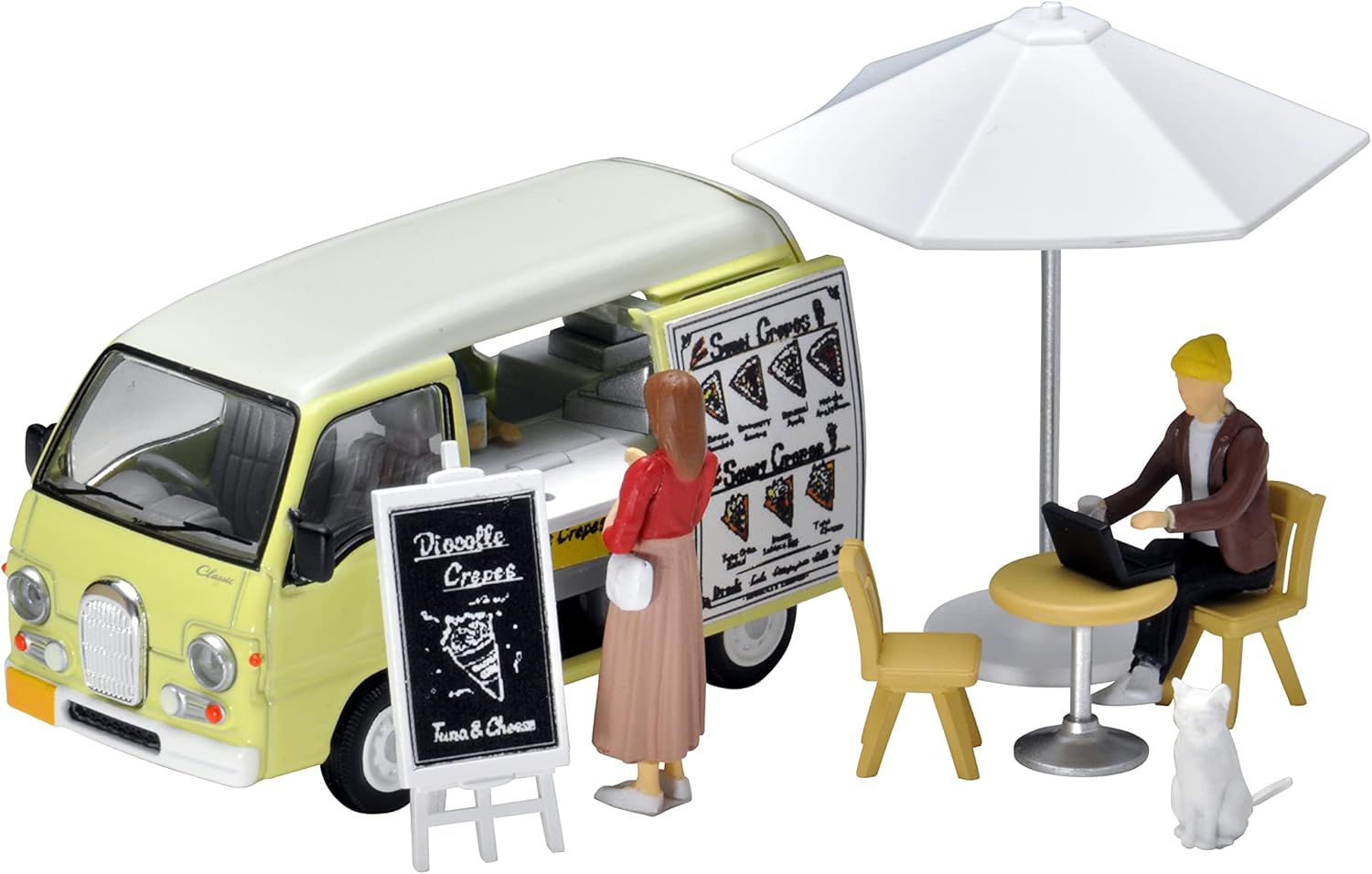 TOMYTEC 321613 1/64 Diocolle 64 #Car Snap 15a Crepe shop (Subaru Sambar Diaz Classic mobile sales car included) - BanzaiHobby