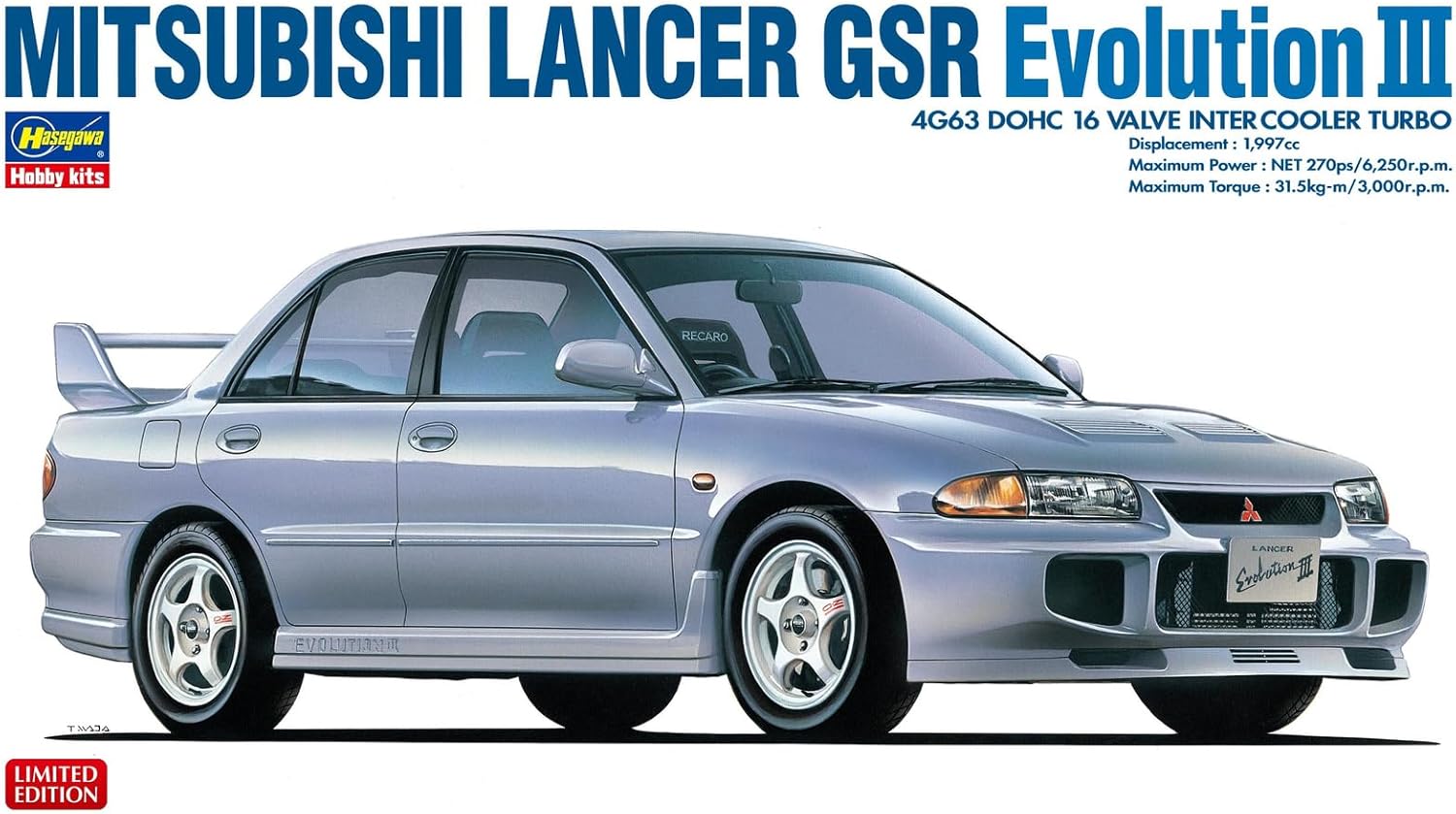 Hasegawa 20708 1/24 Mitsubishi Lancer GSR Evolution III - BanzaiHobby