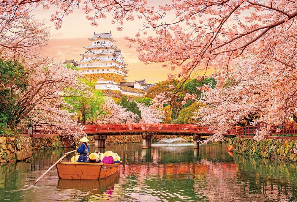 Beverly 1000-080Cherry blossoms and Himeji Castle in the evening glow Landscape Japan (Cherry Blossoms) Puzzle - BanzaiHobby