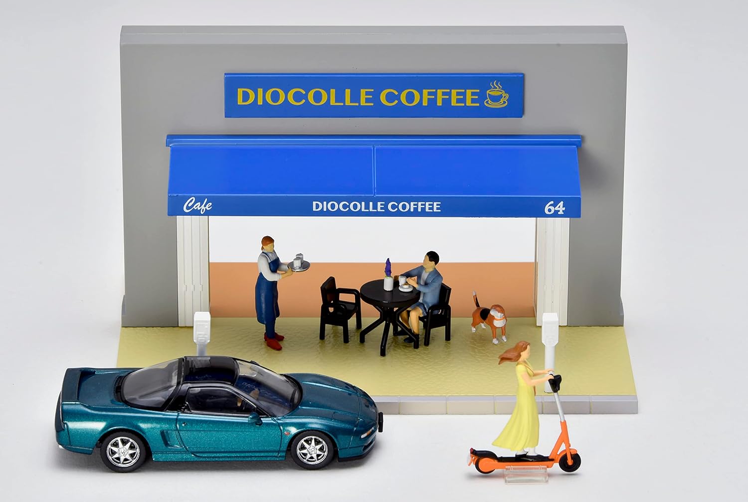 TOMYTEC 324768 1/64 Diorama Collection 64 # Car Snap 21a Cafe Terrace (with Honda NSX) - BanzaiHobby