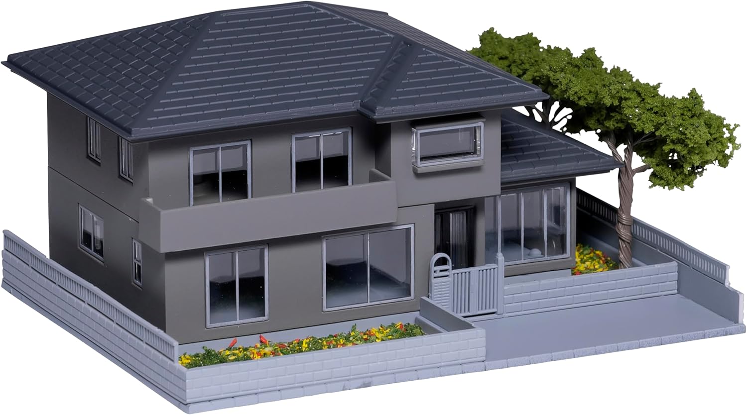 KATO 23-403D N Gauge House with Garden 1 (Charcoal Gray) - BanzaiHobby