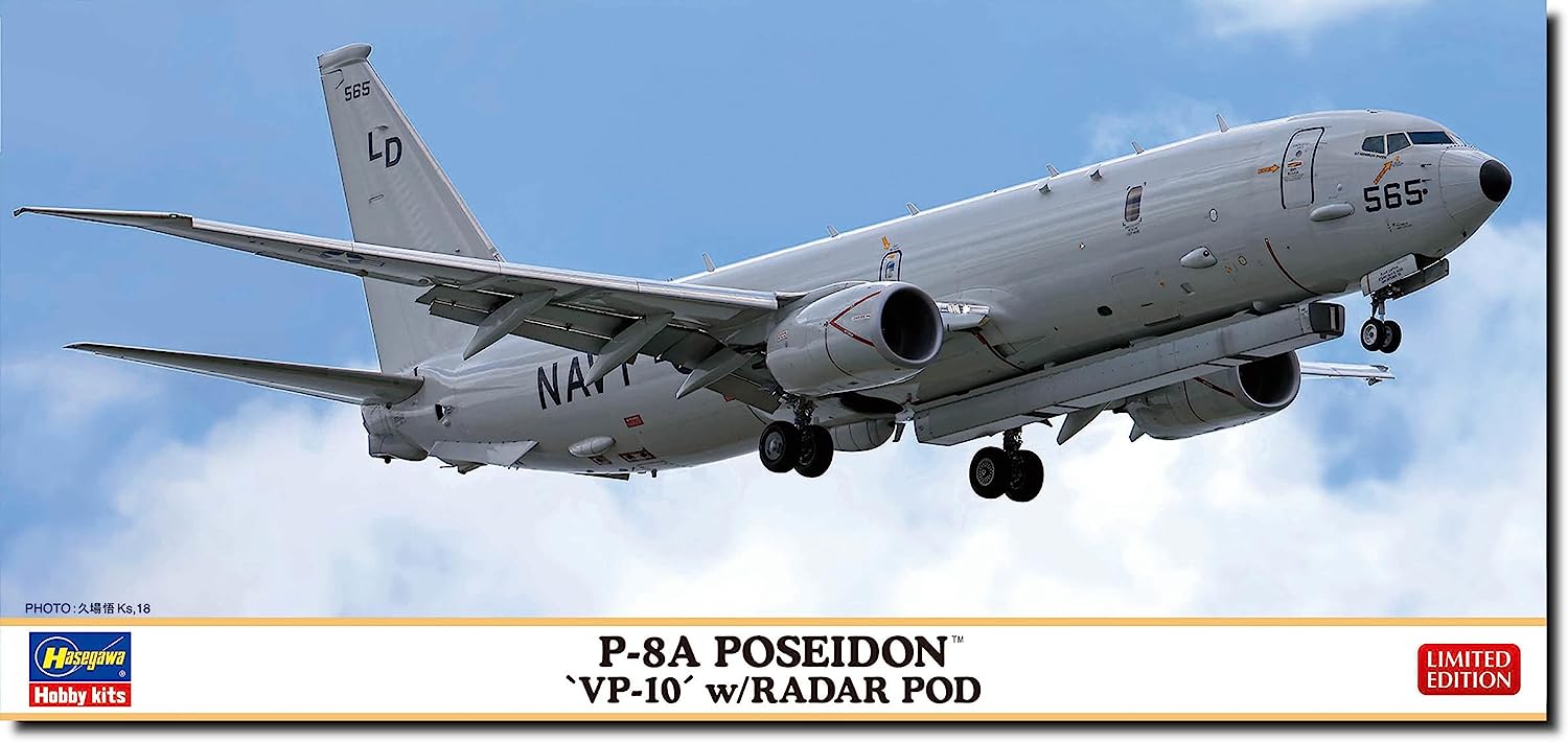 Hasegawa P-8A Poseidon VP-10 w/Radar Pod 1/200 - BanzaiHobby