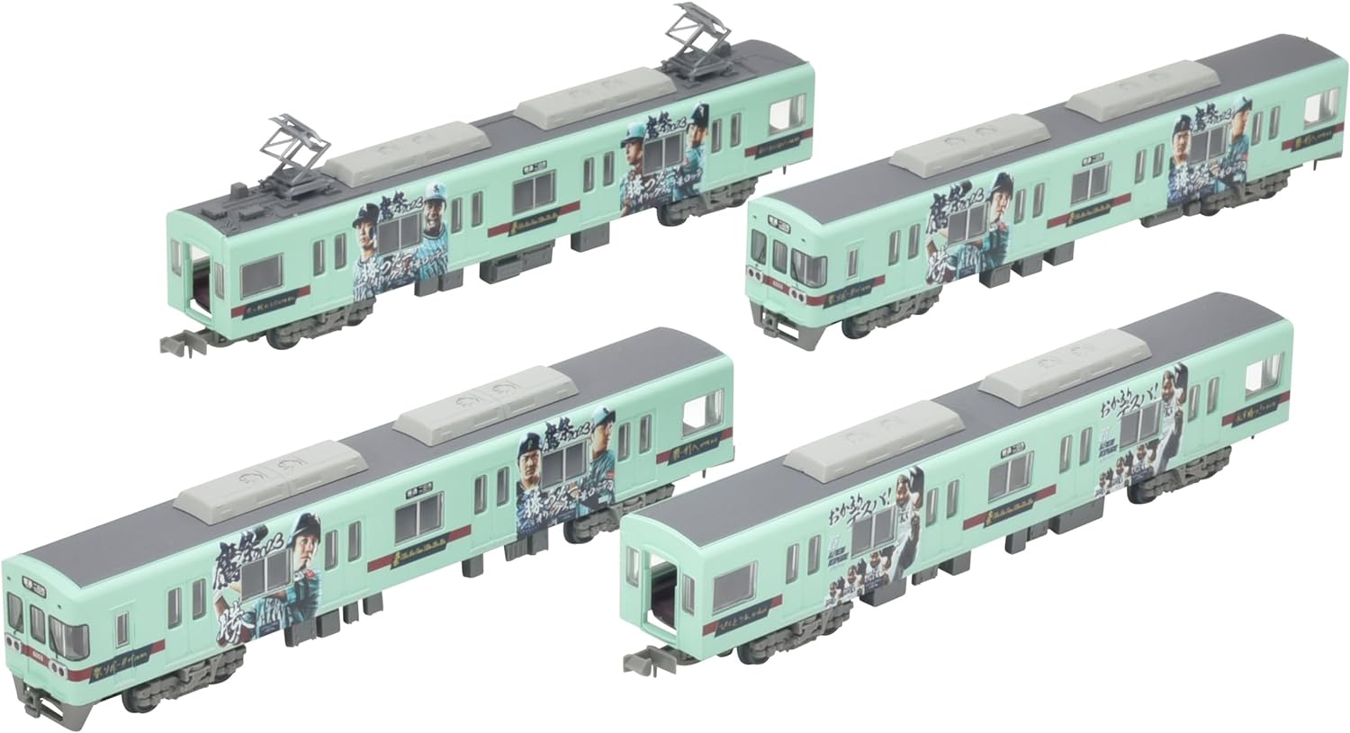 Tomytec  Railway Collection Nishi-Nippon Railway 6050 Model Updated Car 6055 Fukuoka Softbank Hawks Falcon Festival 2023 Winning! Train Set of 4 Car