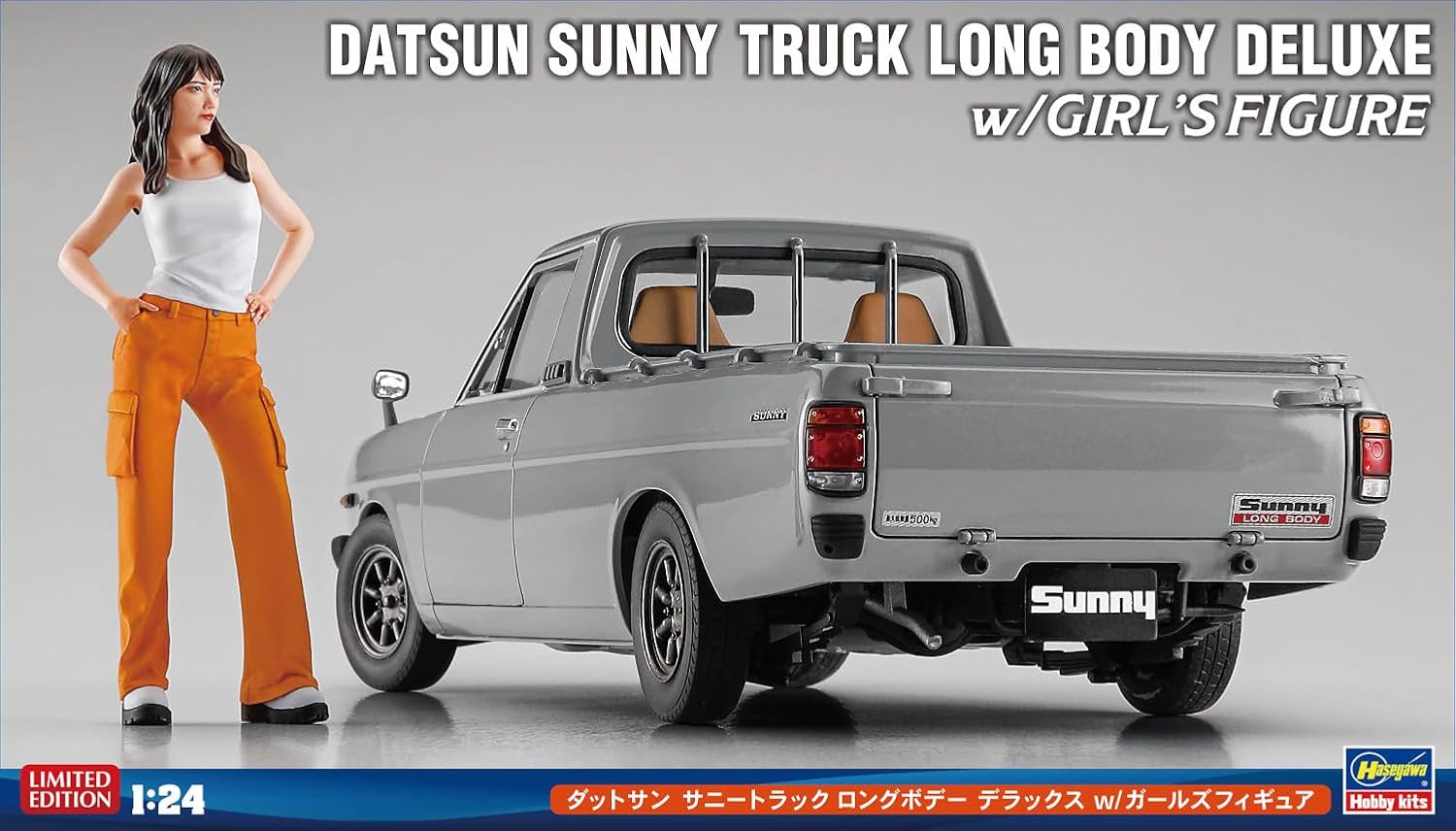 Hasegawa SP626 1/24 Datsun Sunny Truck Long Body Deluxe w/Girls Figure - BanzaiHobby