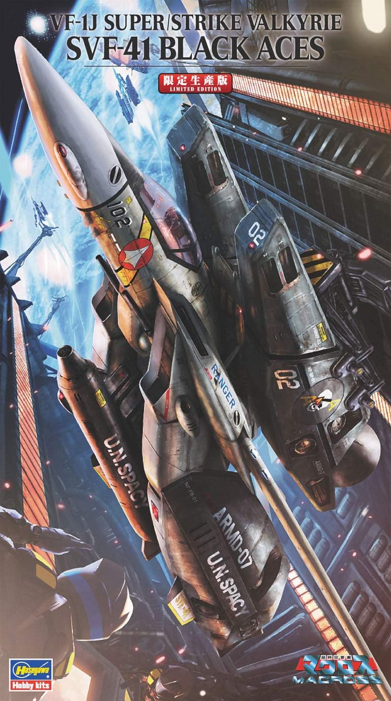Hasegawa 65782 1/72 VF-1J Super/Strike Valkyrie SVF-41 Black Aces (Macross) - BanzaiHobby