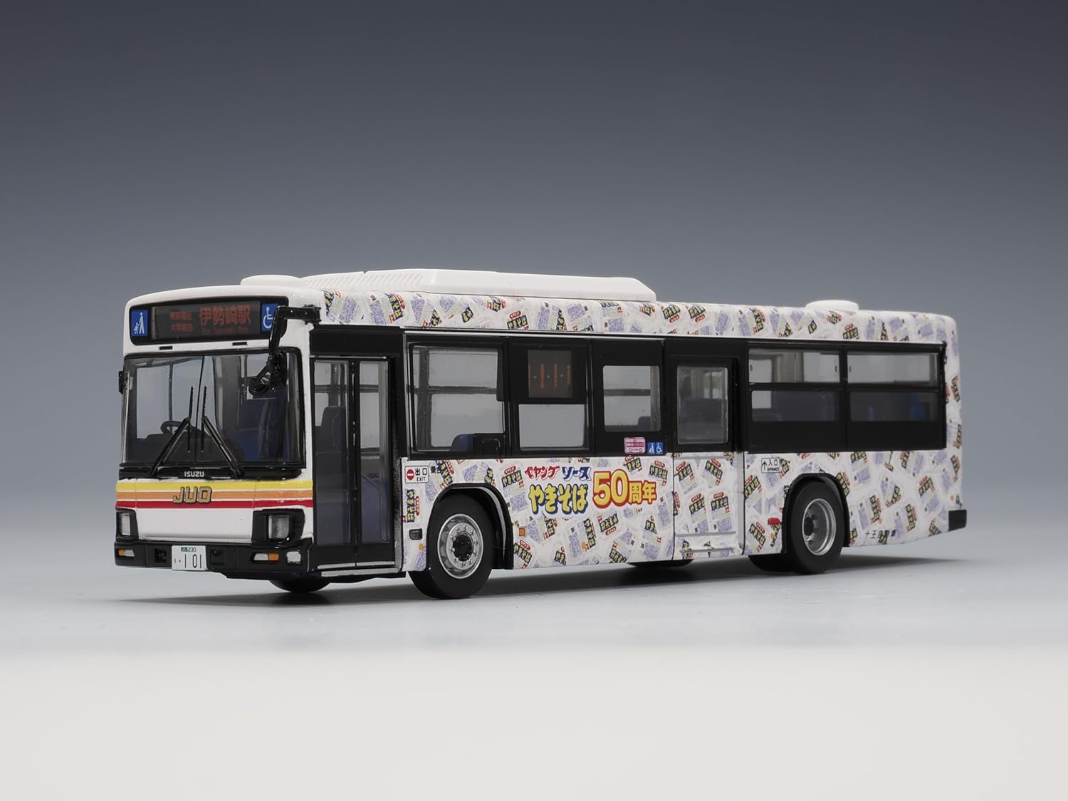 TOMYTEC JH060 National Bus Collection 80 Juo Jidosha Peyoung Sauce Yakisoba 50th Anniversary Wrapping Bus - BanzaiHobby