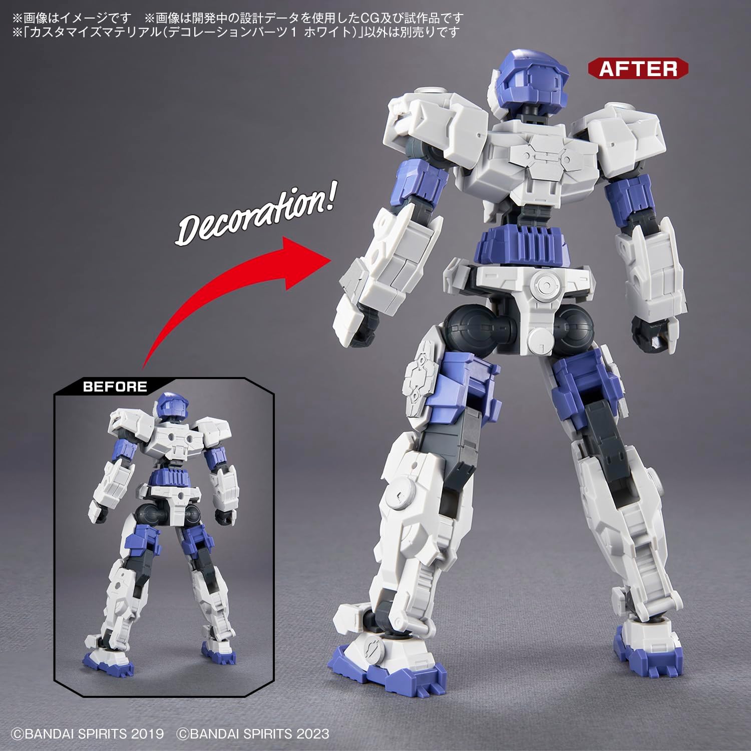 Bandai 30MM Customized Material (Decoration Part 1, White) - BanzaiHobby