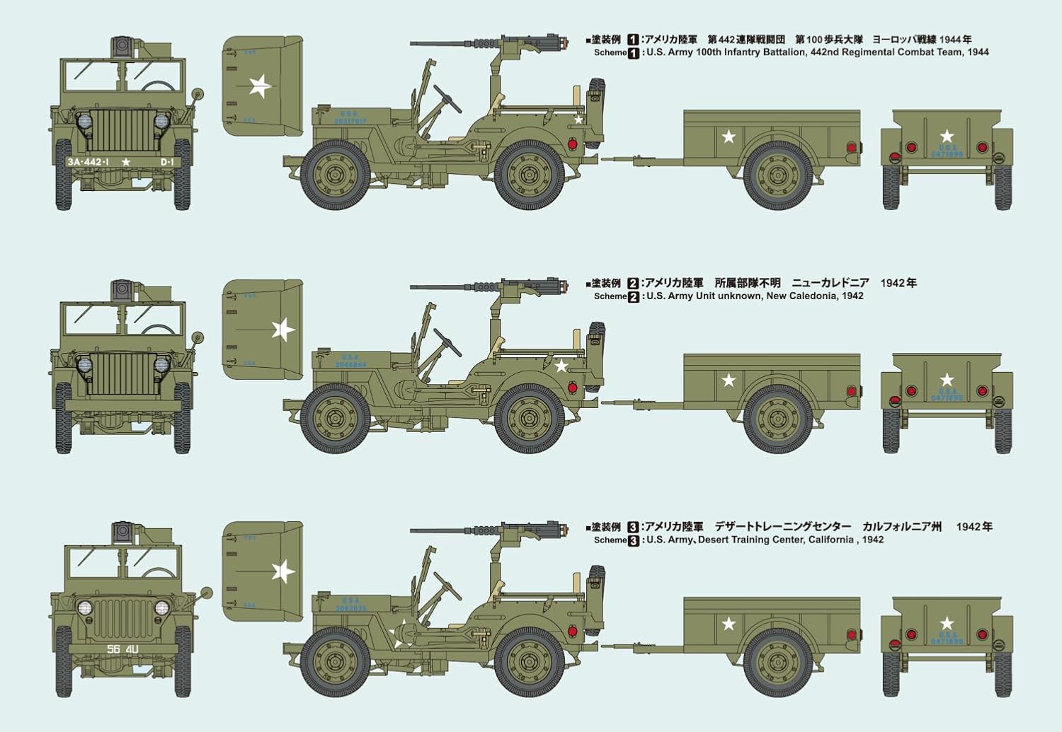 Fine Molds 82002 1/20 US Army 1/4 ton 4x4 Truck (with Trailer and Machine Gun) - BanzaiHobby