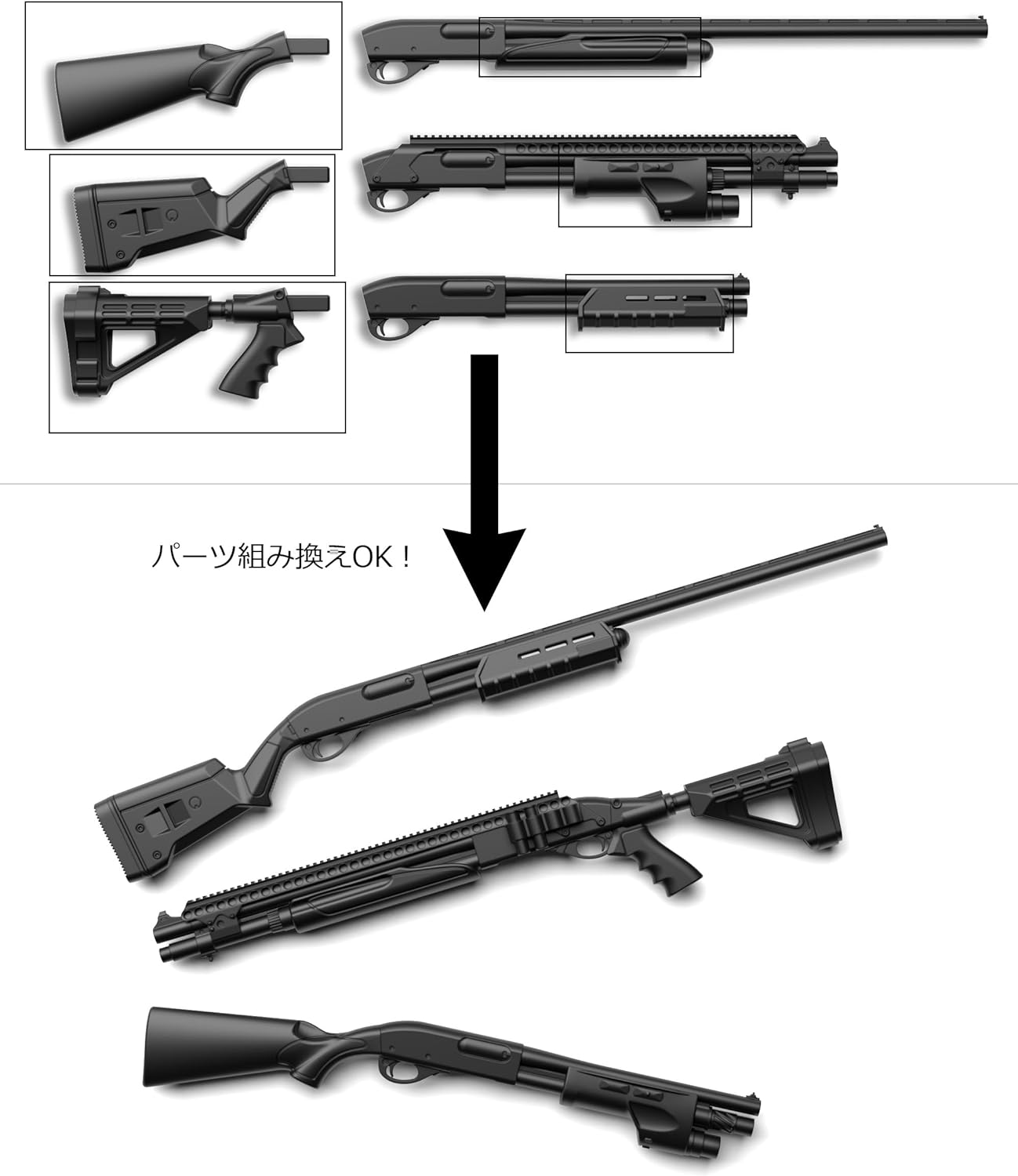 Tomytec Little Armory LA093 M870 Type Tactical Plastic Model - BanzaiHobby