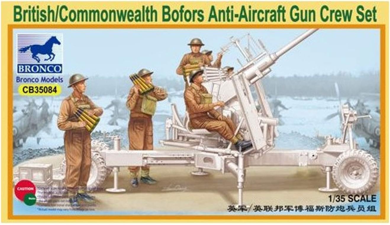 Bronco Models CB35084 1/35 British/Commonwealth Bofors Anti-Aircraft Gun Crew Set - BanzaiHobby