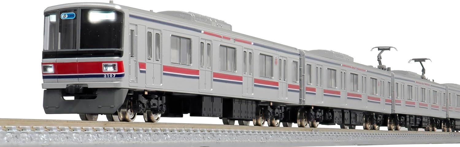 Green Max 50773 N Gauge Tokyu Railway 3000 Series Meguro Line and Tokyu Shin-Yokohama Line 8-Car Set with Motor Power - BanzaiHobby
