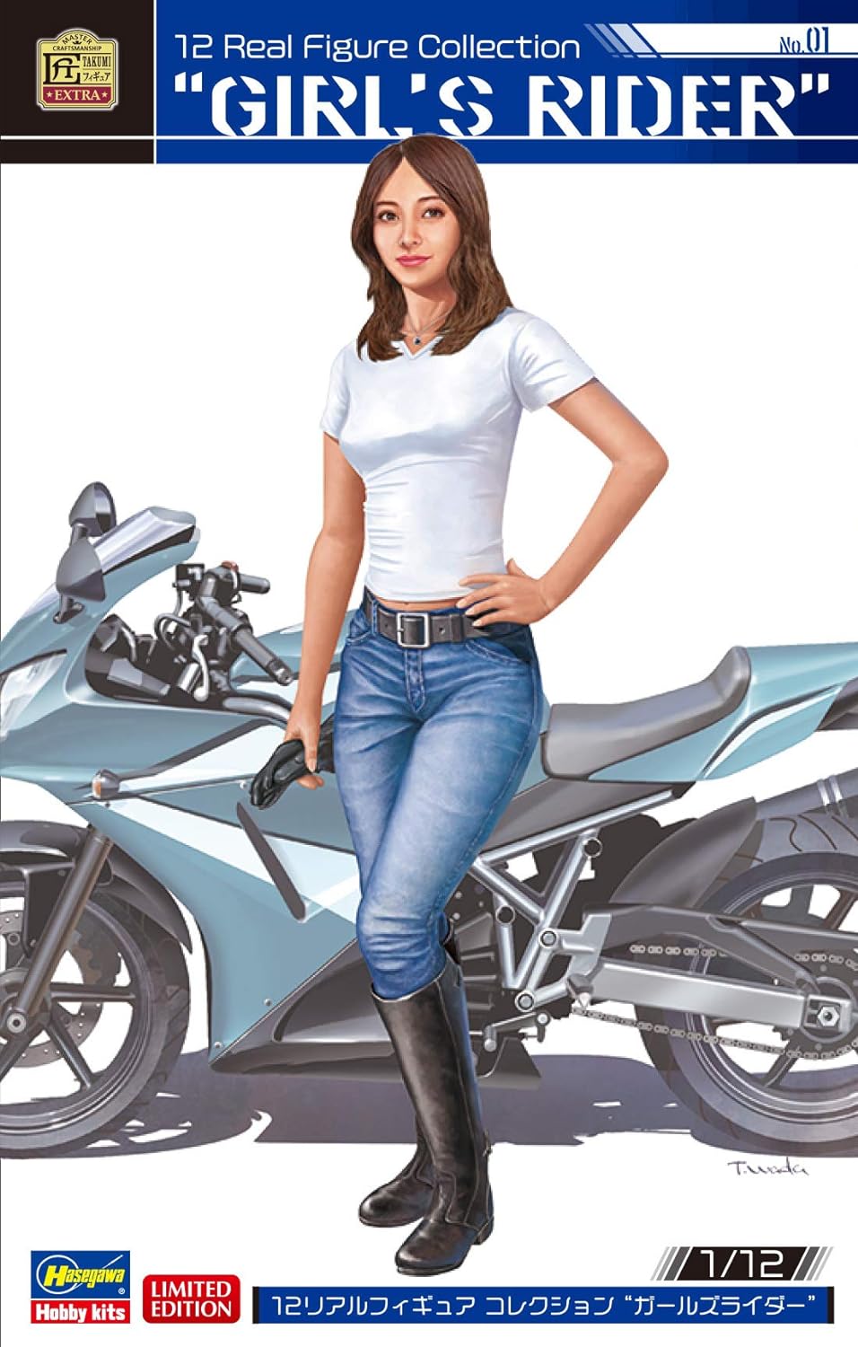 Hasegawa SP451 1/12 Realistic Figure Collection No.1 Girls Rider Figure - BanzaiHobby