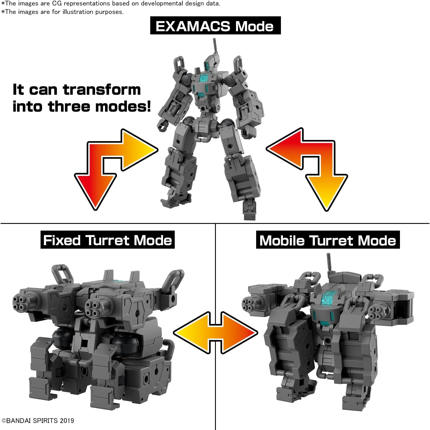 Bandai 30MM EV018 1/144 Exa Vehicle (Small Variable Machine) - BanzaiHobby