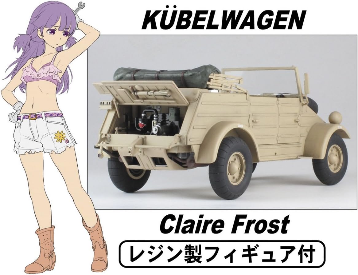 Hasegawa SP360 1/24 Wild Egg Girls No. 02 Pkw.K1 Kubelwagen Type 82 Claire Frost with Figure - BanzaiHobby