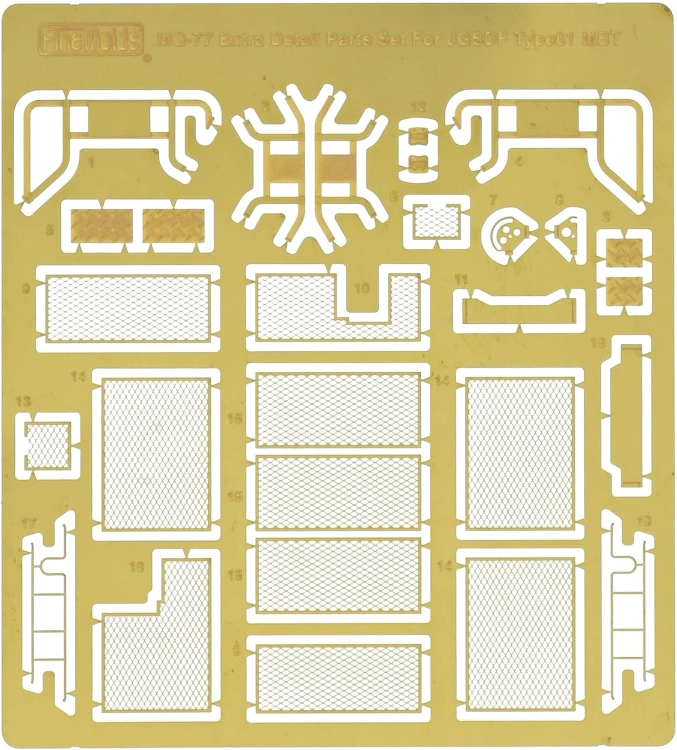 Fine Molds 1/35 detail up Type 61 Tank etched parts - BanzaiHobby