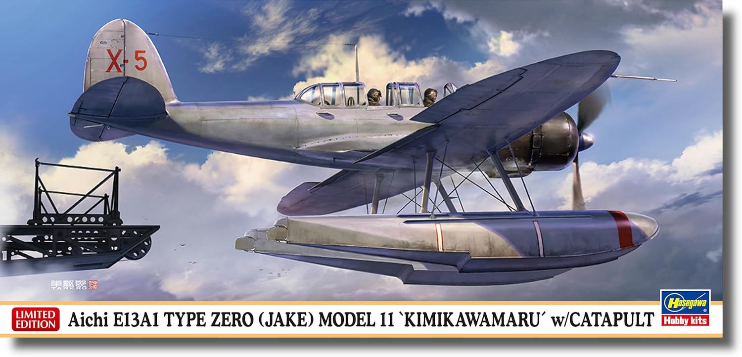 Hasegawa 02455 1/72 Japanese Navy Aichi E13A1 Zero Type Seaplane 11 Type Kimikawa Maru Mounted Machine w/Catapult - BanzaiHobby