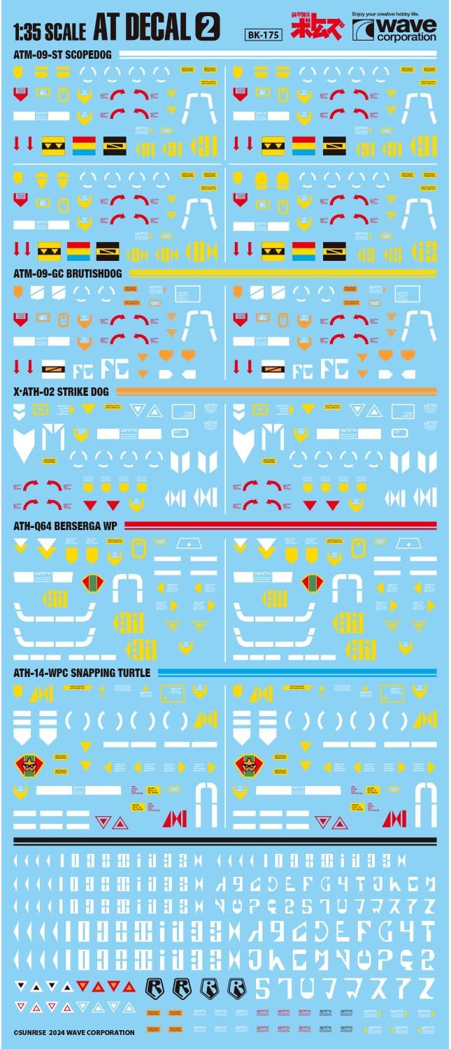 Wave BK-175 Armored Trooper Votoms AT Decal 2 1/35 Scale Plastic Model Decal - BanzaiHobby