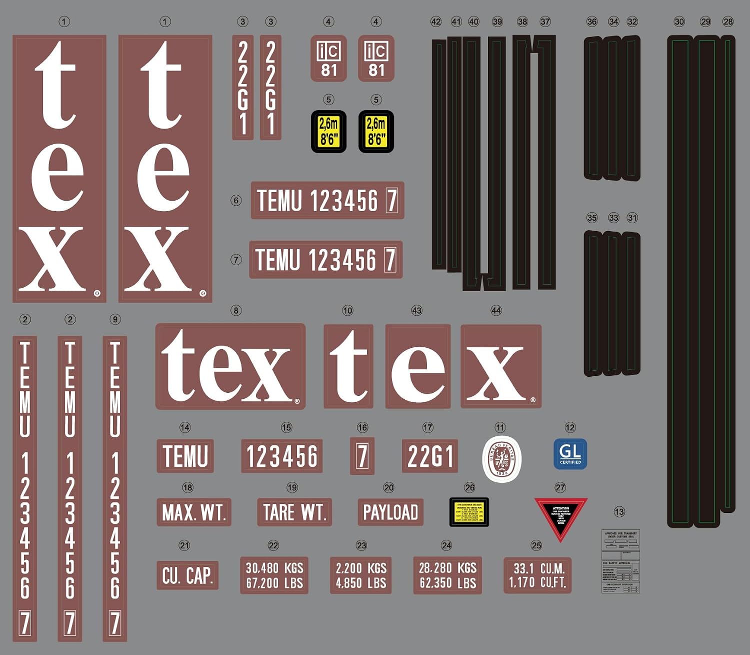 Fujimi 1/24 Car NEXT Series No. 1102 20 ft Dry Container tex