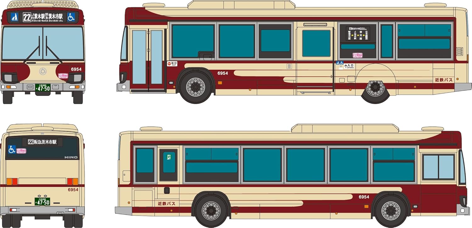 TOMYTEC The Bus Collection Kintetsu Bus Hino Blue Ribbon Reproduction Paint Design Bus - BanzaiHobby