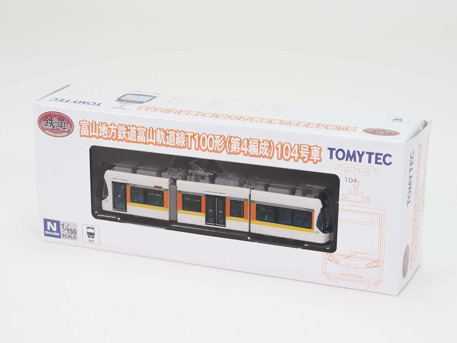TOMYTEC The Railway Collection Toyama Chiho Railway City Tram Line T100 Series The (4th Formation) Car No. 104
