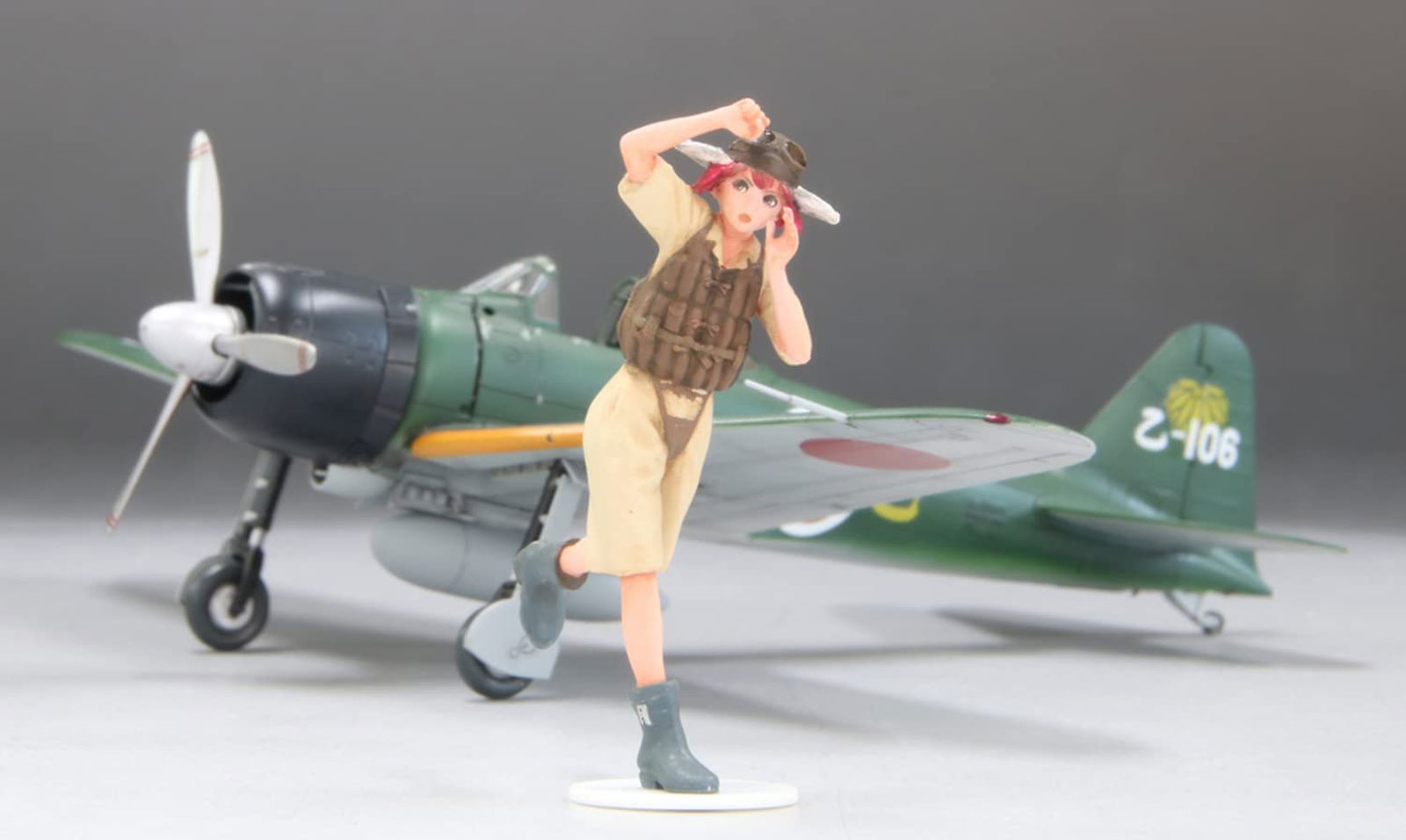 Fine Molds HC7 Rekiso Wotome Aoi w/1/72 Scale Zero Fighter Type 22 - BanzaiHobby