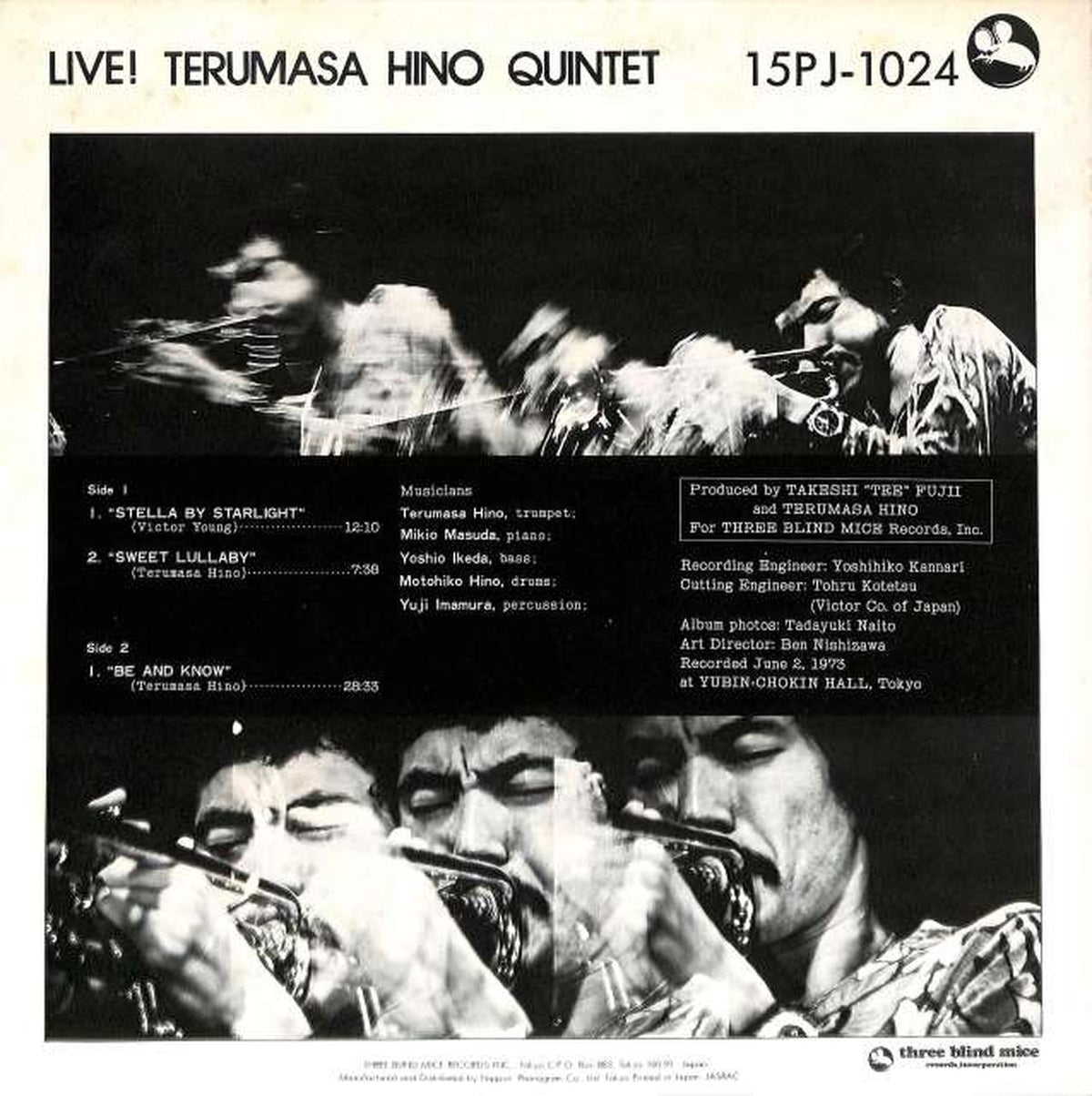 Nippon Phonogram (TBM) Hino Komasa Quintet 'Live!' 15PJ-1024