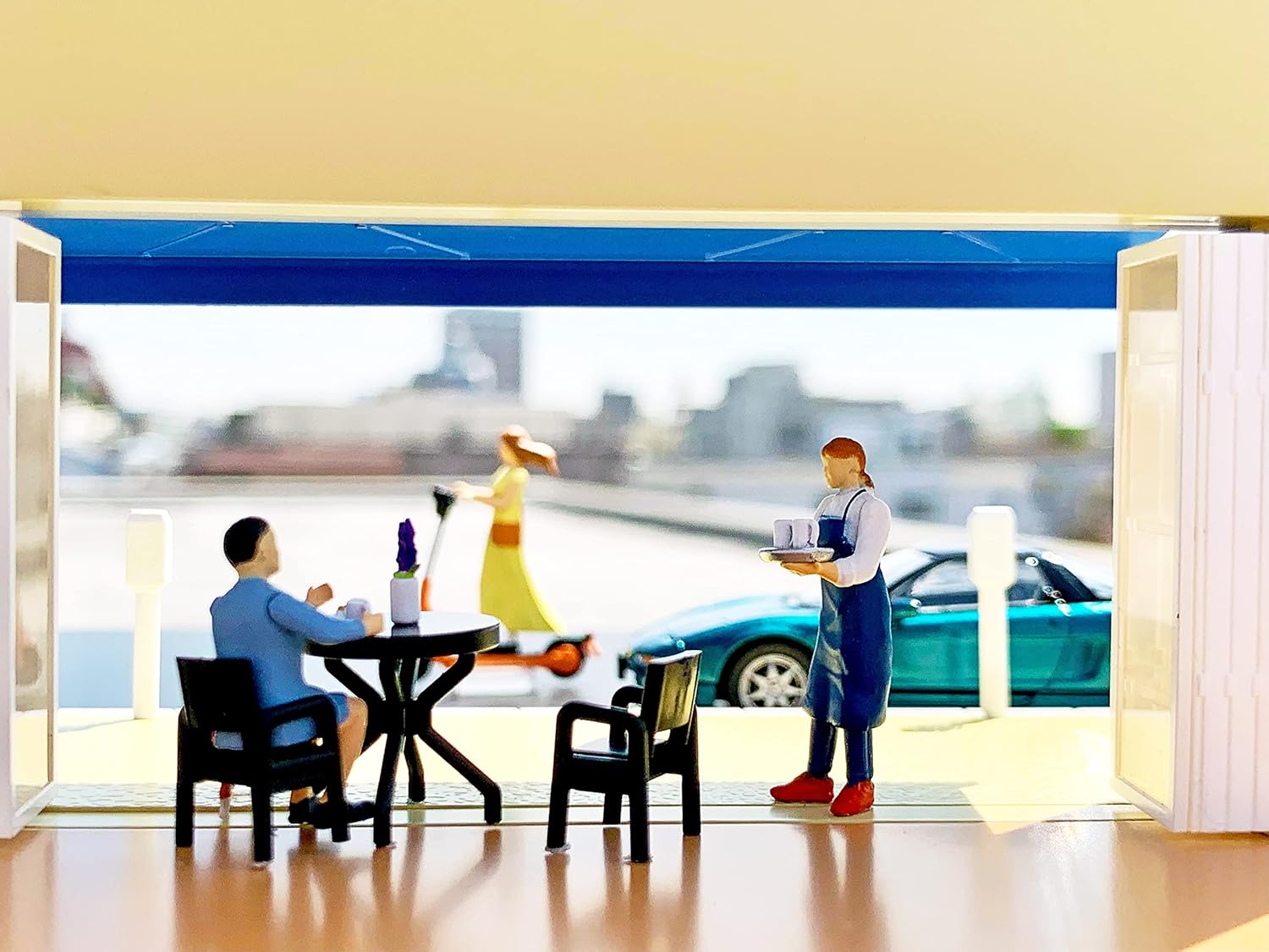 TOMYTEC 324768 1/64 Diorama Collection 64 # Car Snap 21a Cafe Terrace (with Honda NSX) - BanzaiHobby