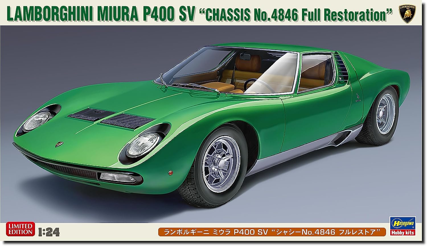 Hasegawa 20652 1/24 Lamborghini Miura P400 SV Chassis No. 4846 Full Restoration - BanzaiHobby