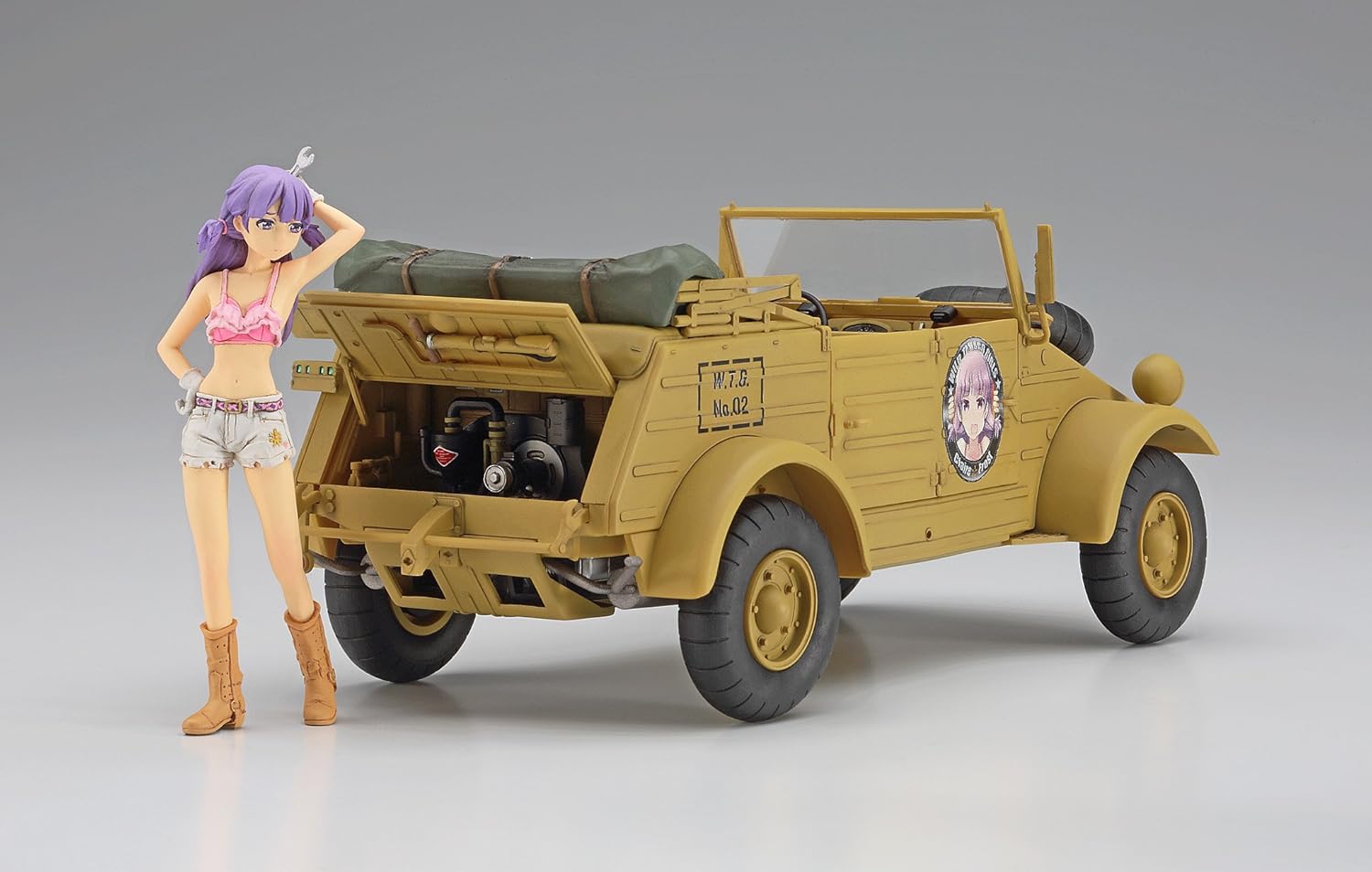 Hasegawa SP360 1/24 Wild Egg Girls No. 02 Pkw.K1 Kubelwagen Type 82 Claire Frost with Figure - BanzaiHobby