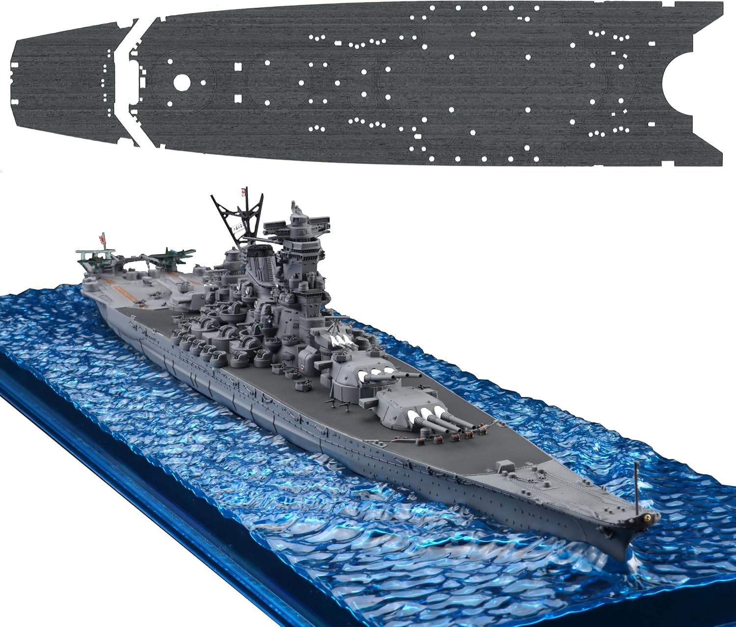 Fujimi WN-1EX-2 1/700 Wave Series Snap Fit No. 1 EX-2 IJN Battleship Yamato Operation Ten-Go/1945 Special Edition