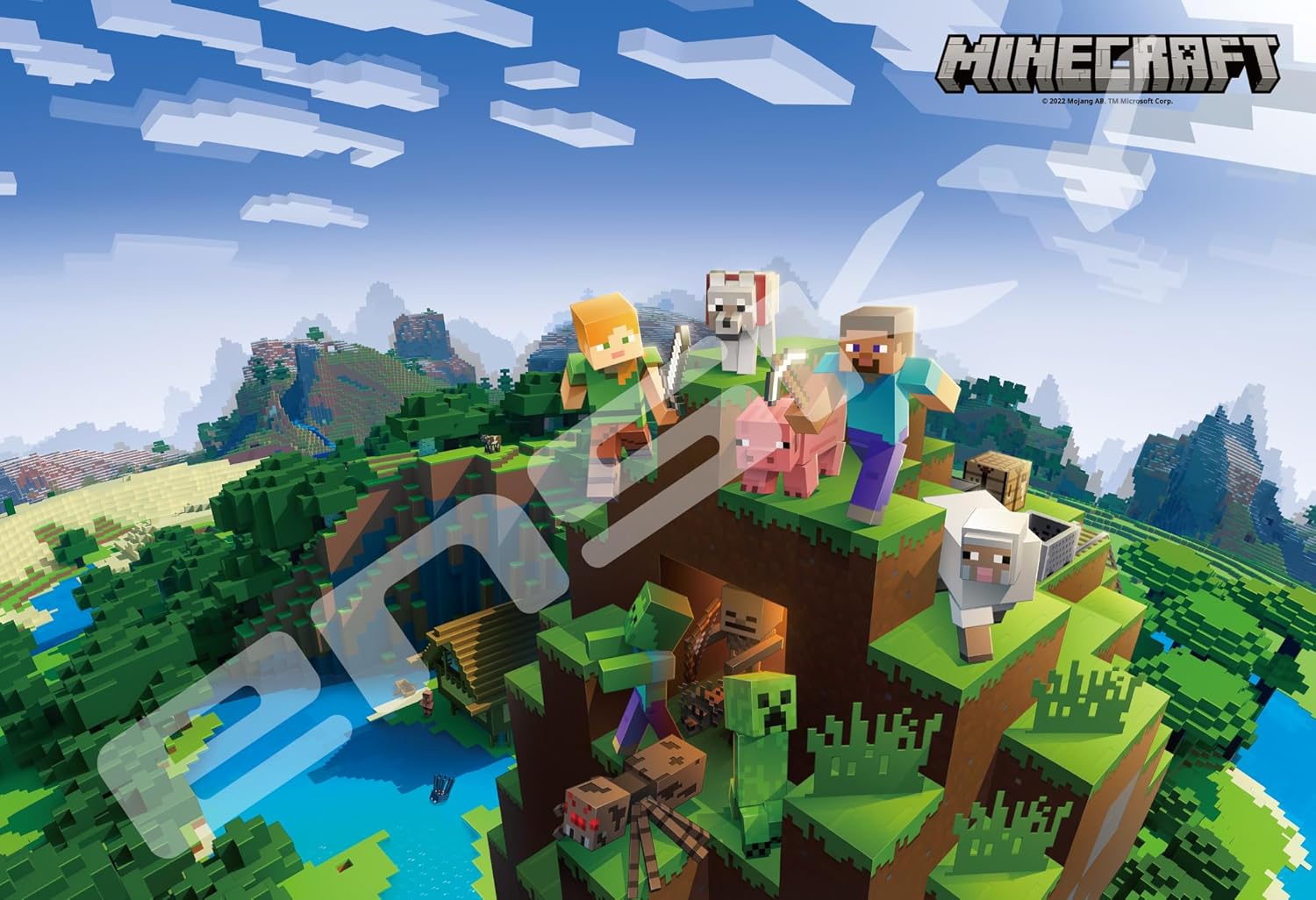 Ensky 300-1921 Minecraft Overworld - Minecraft (Puzzle, 300 Pieces, 26 x 38 cm) - BanzaiHobby