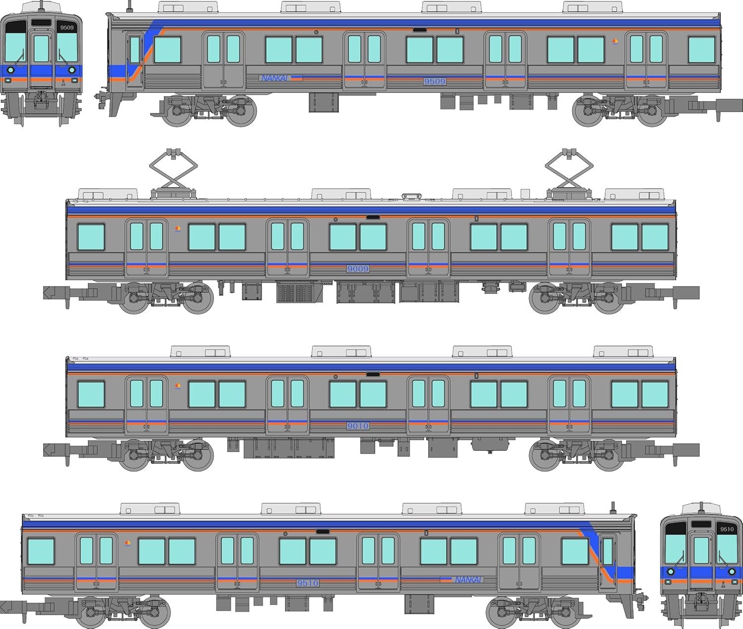 TOMYTEC The Railway Collection Nankai Electric Railway 9000 Series 4-Car Set A - BanzaiHobby