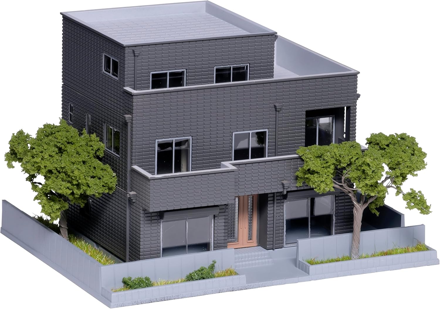 KATO 23-405D N Gauge Two-Family House (Dark Gray) - BanzaiHobby