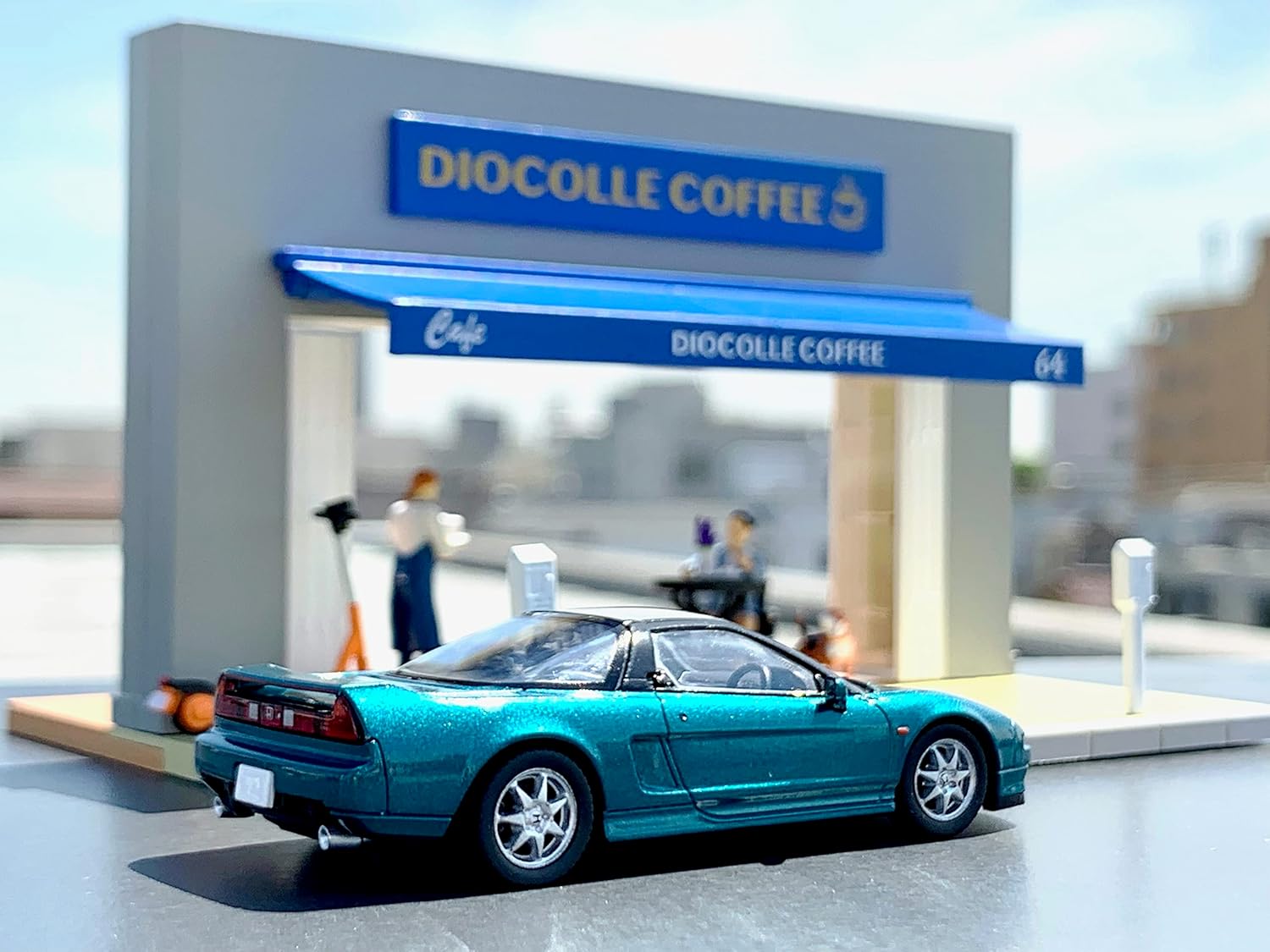 TOMYTEC 324768 1/64 Diorama Collection 64 # Car Snap 21a Cafe Terrace (with Honda NSX) - BanzaiHobby