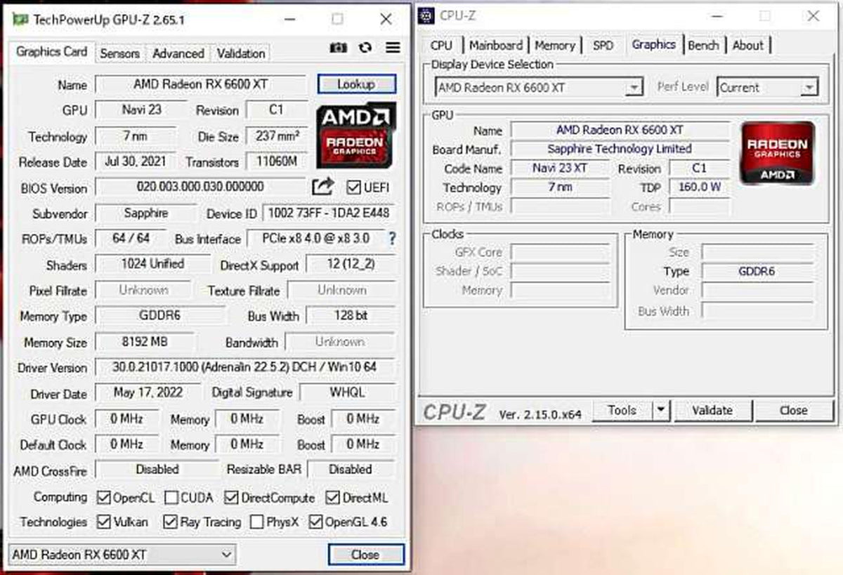 SAPPHIRE Graphics Card: RADEON RX6600XT GAMING OC 8G