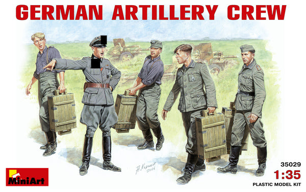 Mini Art MA35029 1/35 German artillery figure set of 5 pieces - BanzaiHobby